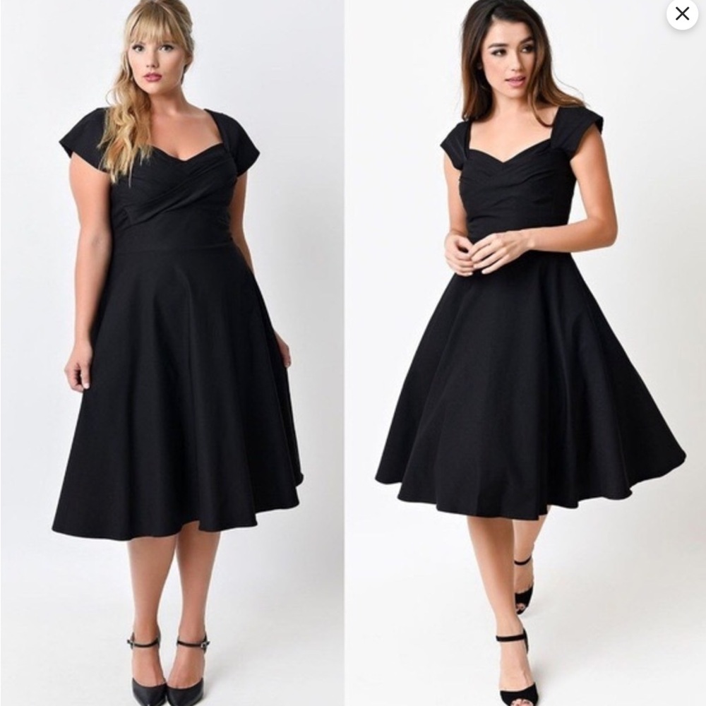 Stop Staring! Mad Style Retro Swing Midi Dress - Black XL